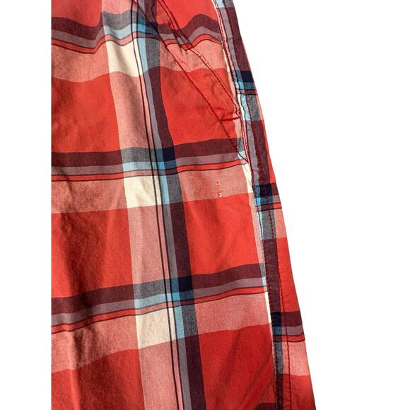 Aeropostale Red Blue Plaid Drawstring Shorts Men’s Size 36 Cotton Casual - Picture 6 of 9